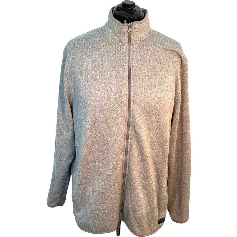Old Navy Full Zip EZ Fleece Sweater Heather Gray